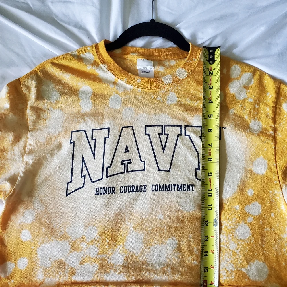Navy‎ bleached distressed cropped t-shirt - Picture 5 of 6
